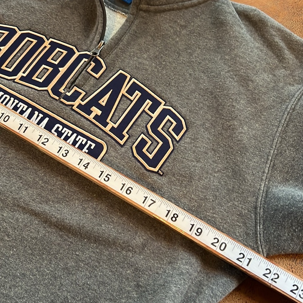 Montana State Bobcats Gear For Sports Charcoal 1/4 Zip-Up Sweatshirt pockets M - Picture 9 of 12
